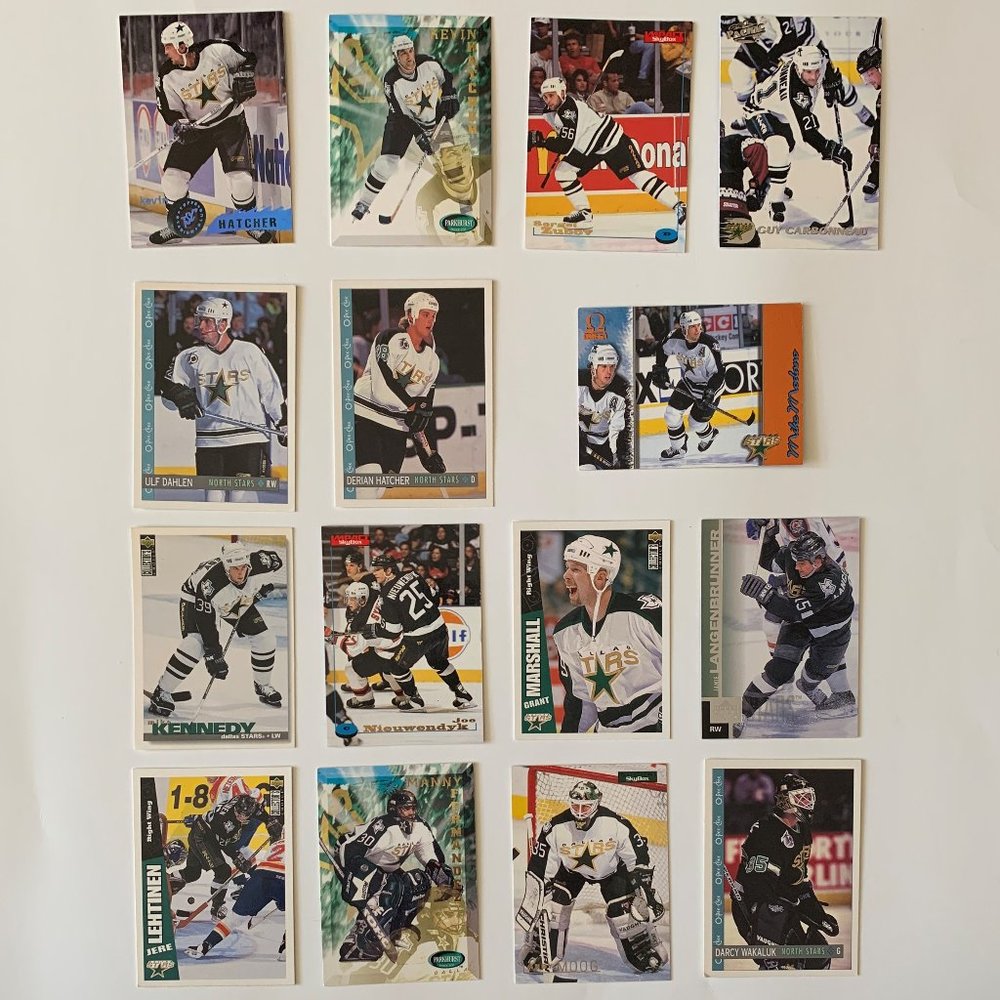Dallas Stars Vintage NHL Hockey Cards - Lot of 15 w/ Hatcher, Modano, Nieuwendyk